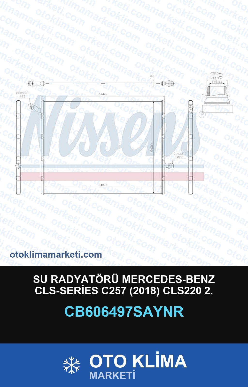 Su Radyatörü Mercedes-Benz Cls-Series C257 (2018) CLS220 2. — SU RADYATÖRÜ — UNICORE marka — Uyumlu: MERCEDES BENZ