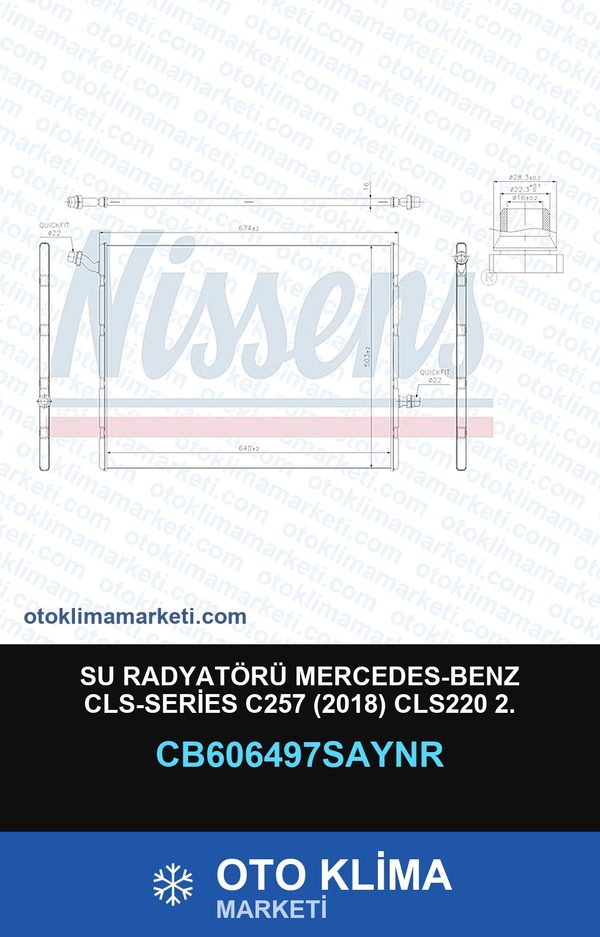 Su Radyatörü Mercedes-Benz Cls-Series C257 (2018) CLS220 2. — SU RADYATÖRÜ — UNICORE marka — Uyumlu: MERCEDES BENZ