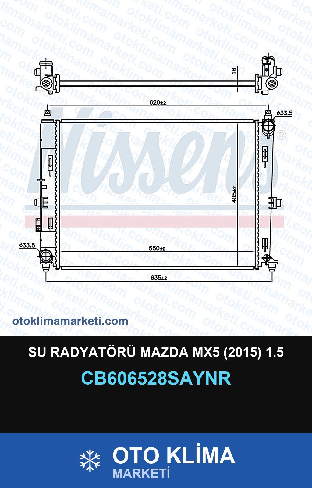 Su Radyatörü Mazda MX5 (2015) 1.5 — SU RADYATÖRÜ — UNICORE marka — Uyumlu: MAZDA