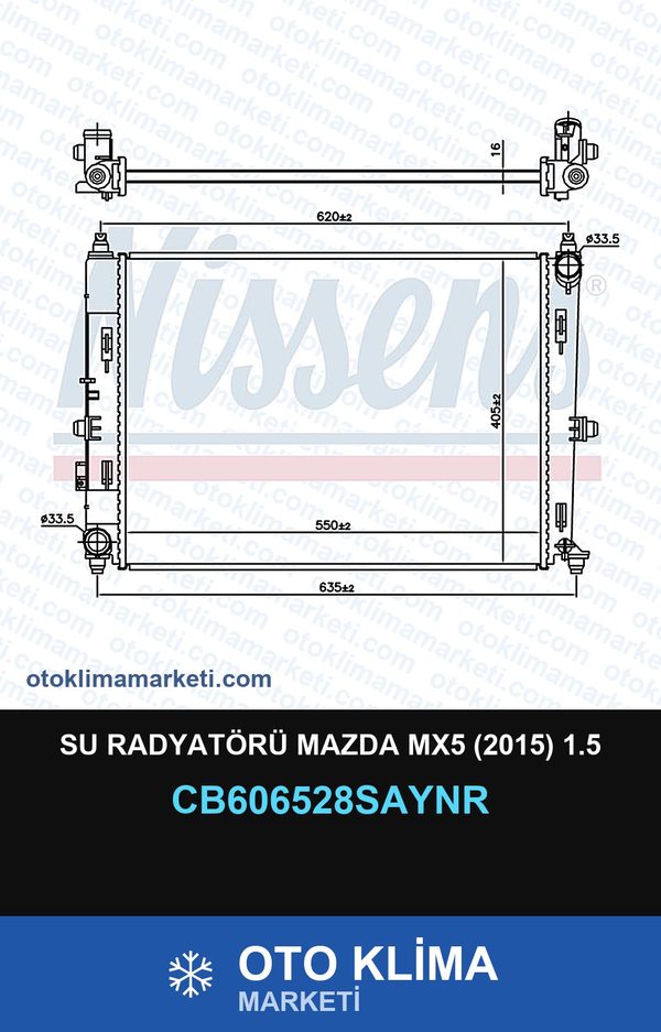 Su Radyatörü Mazda MX5 (2015) 1.5 — SU RADYATÖRÜ — UNICORE marka — Uyumlu: MAZDA