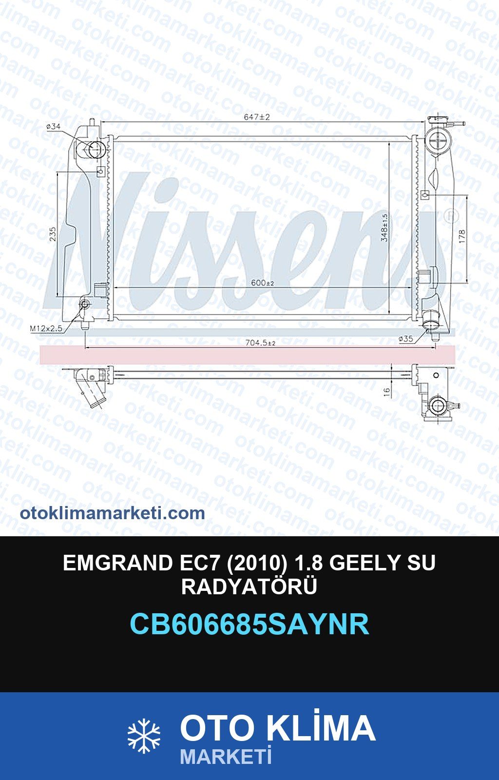 Emgrand EC7 (2010) 1.8 Geely Su Radyatörü — SU RADYATÖRÜ — UNICORE marka