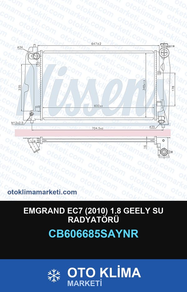 Emgrand EC7 (2010) 1.8 Geely Su Radyatörü — SU RADYATÖRÜ — UNICORE marka