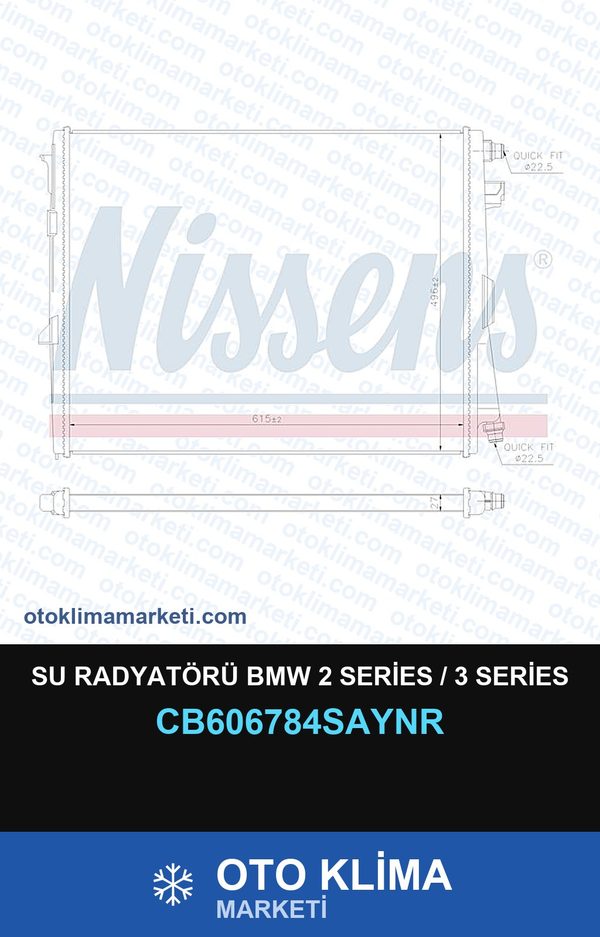 Su Radyatörü BMW 2 Series / 3 Series — SU RADYATÖRÜ — UNICORE marka — Uyumlu: BMW