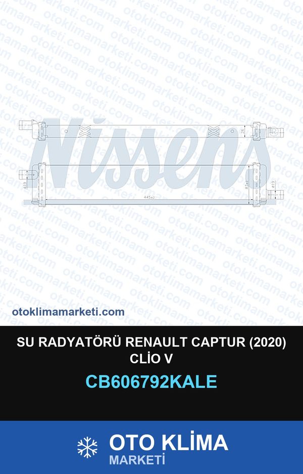 Su Radyatörü Renault Captur (2020) Clio V — SU RADYATÖRÜ — KALE marka — Uyumlu: RENAULT
