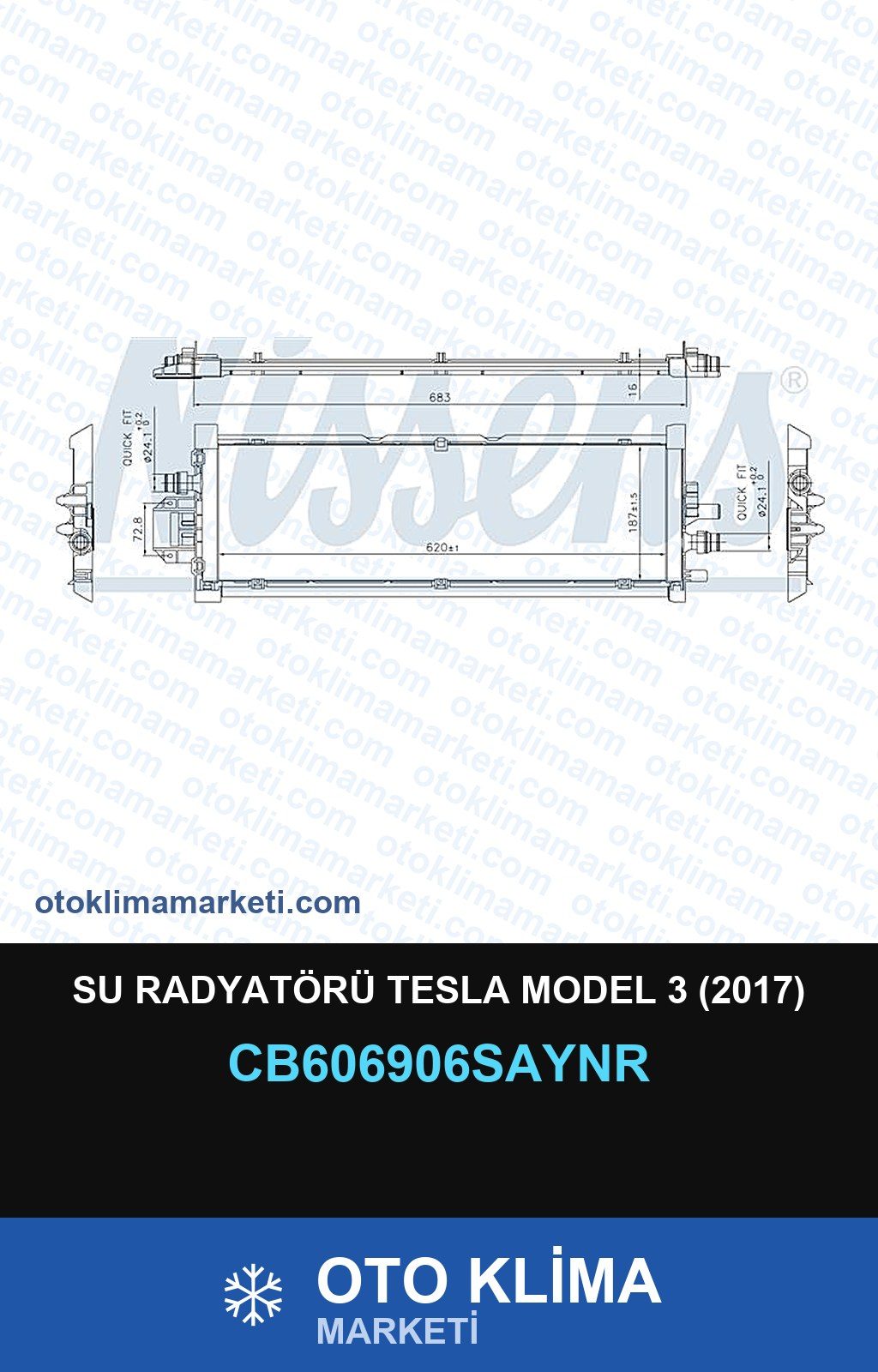 Su Radyatörü Tesla Model 3 (2017) — SU RADYATÖRÜ — UNICORE marka