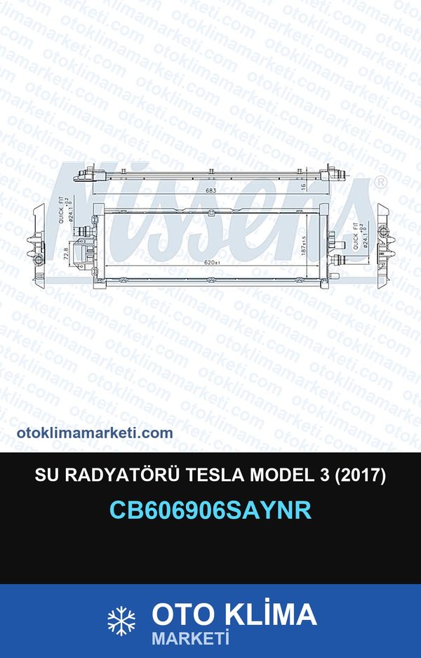 Su Radyatörü Tesla Model 3 (2017) — SU RADYATÖRÜ — UNICORE marka