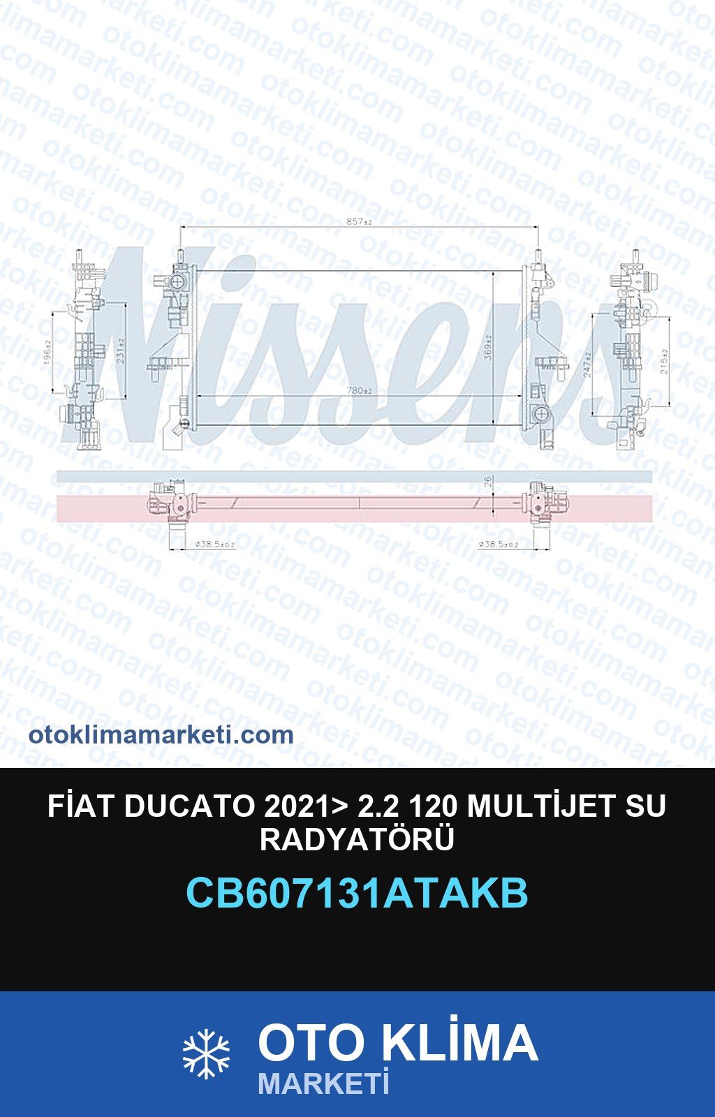Fiat Ducato 2021> 2.2 120 Multijet Su Radyatörü — SU RADYATÖRÜ — VEKA marka — Uyumlu: FIAT