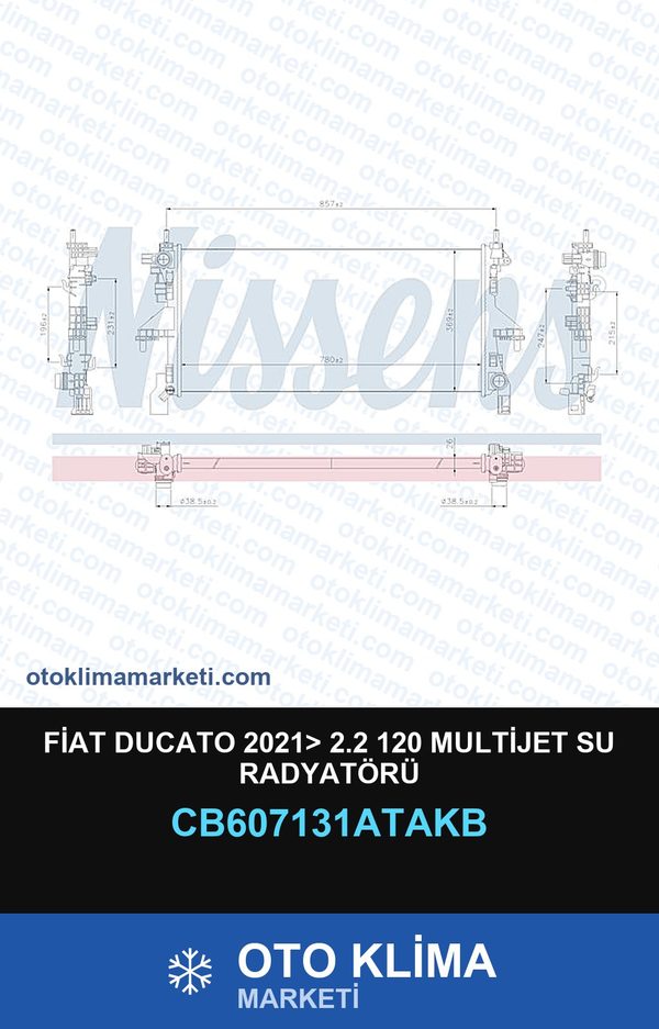 Fiat Ducato 2021> 2.2 120 Multijet Su Radyatörü — SU RADYATÖRÜ — VEKA marka — Uyumlu: FIAT