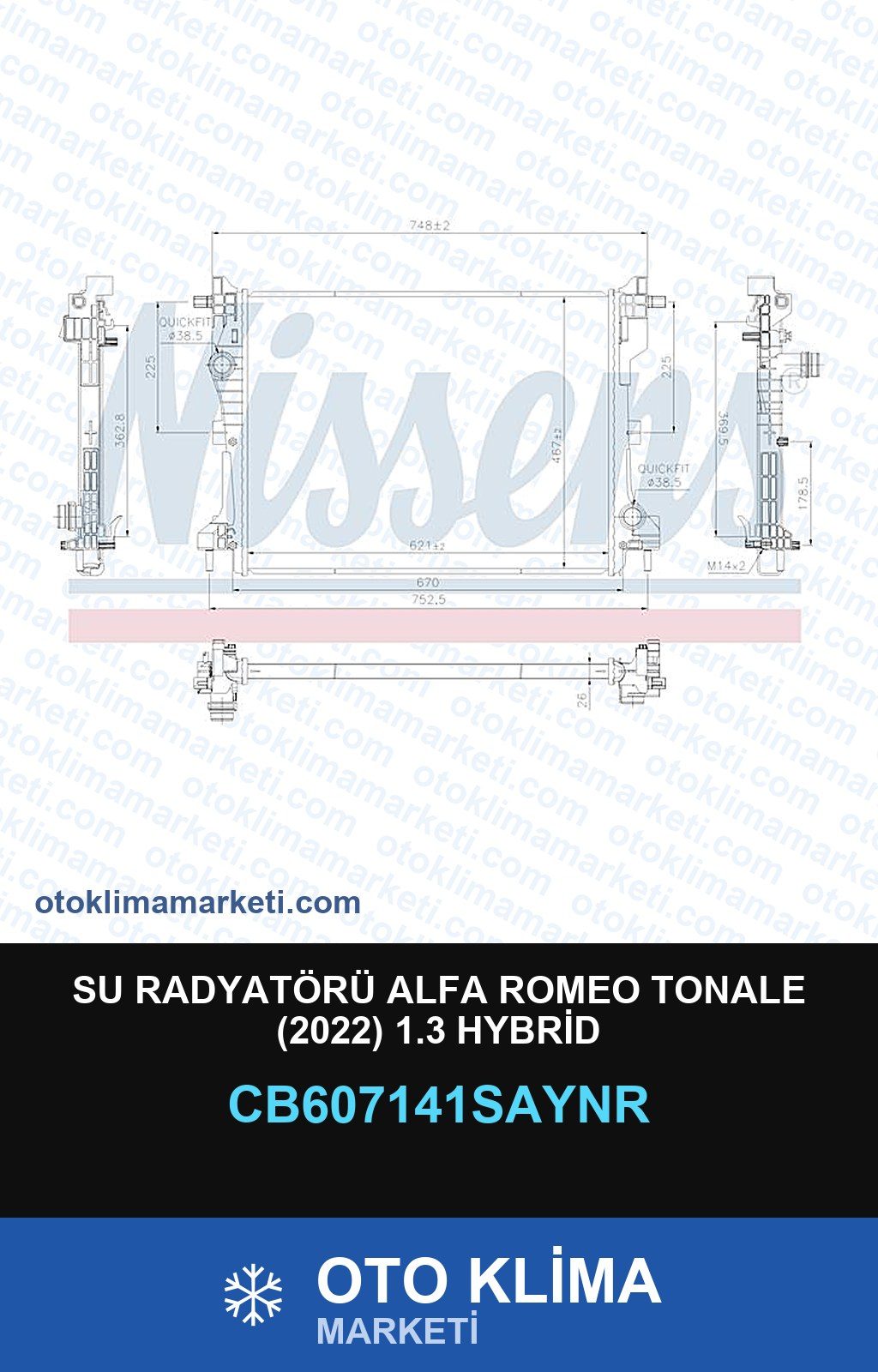 Su Radyatörü Alfa Romeo Tonale (2022) 1.3 Hybrid — SU RADYATÖRÜ — UNICORE marka — Uyumlu: ALFA ROMEO