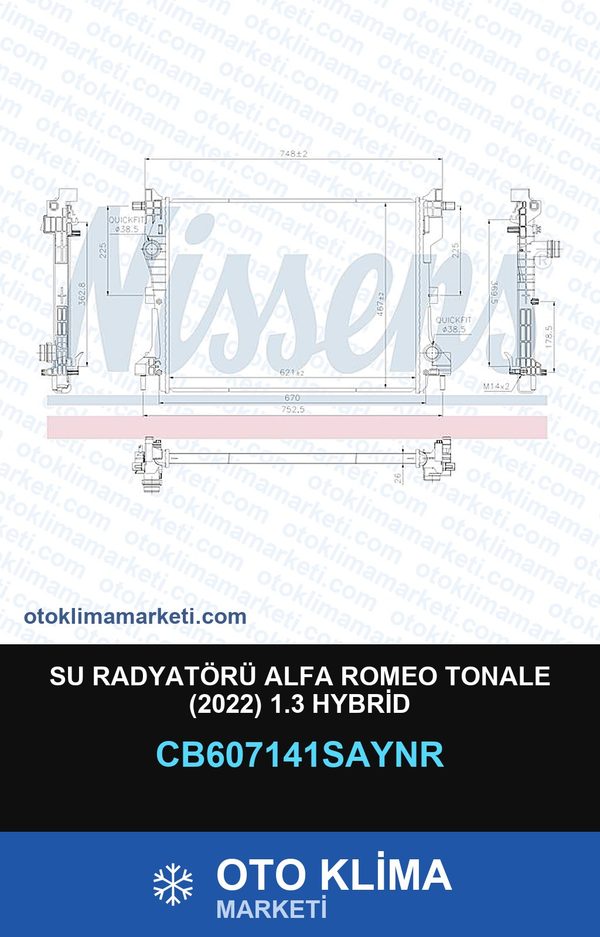 Su Radyatörü Alfa Romeo Tonale (2022) 1.3 Hybrid — SU RADYATÖRÜ — UNICORE marka — Uyumlu: ALFA ROMEO
