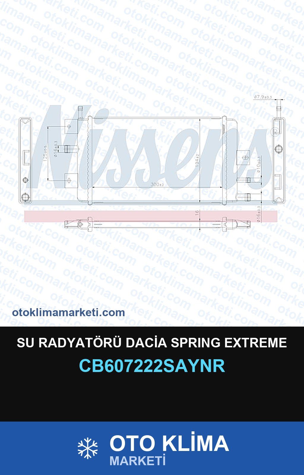 Su Radyatörü Dacia Sprıng Extreme — SU RADYATÖRÜ — UNICORE marka — Uyumlu: DACIA