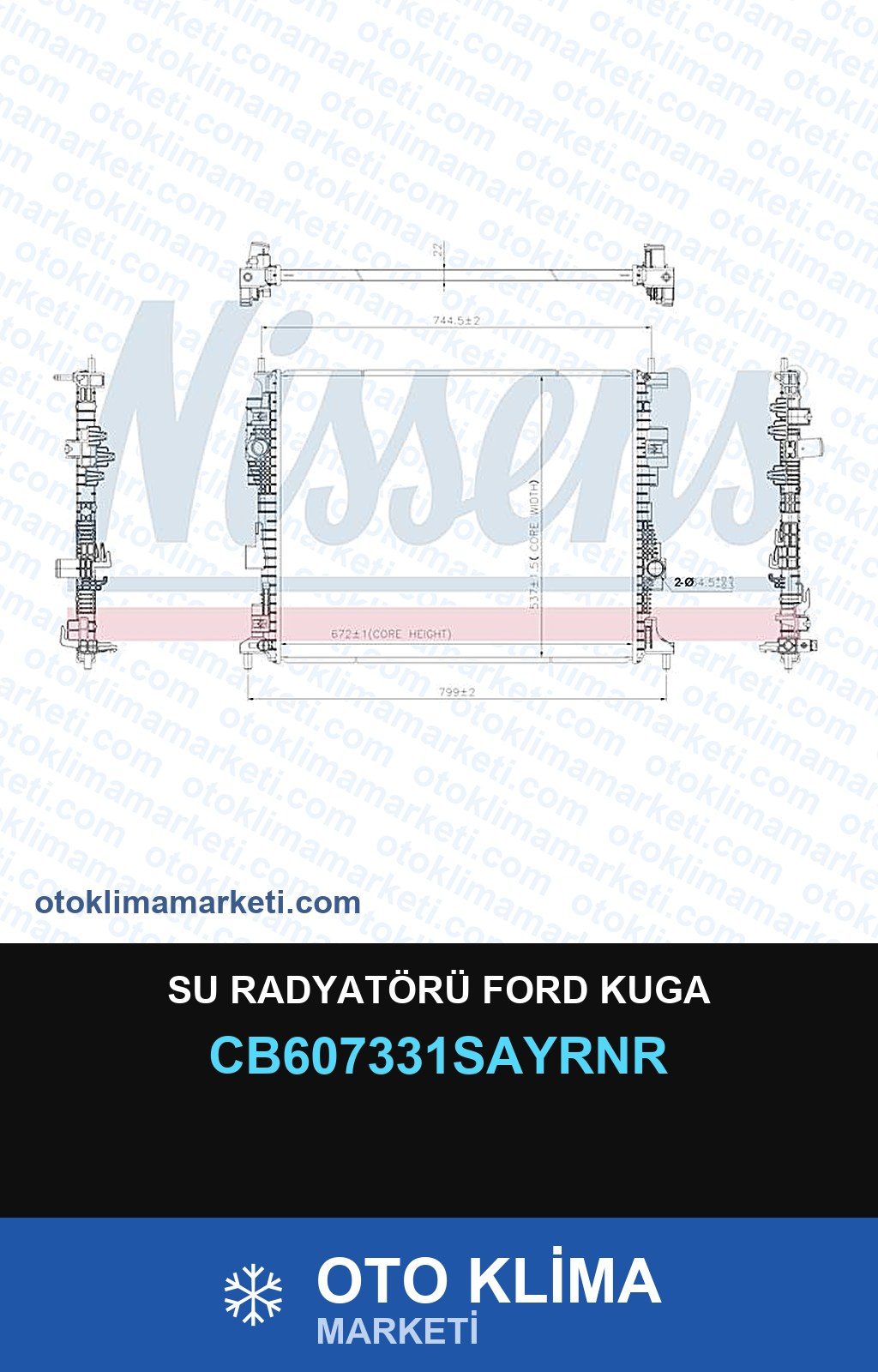 Su Radyatörü Ford Kuga — SU RADYATÖRÜ — UNICORE marka — Uyumlu: FORD