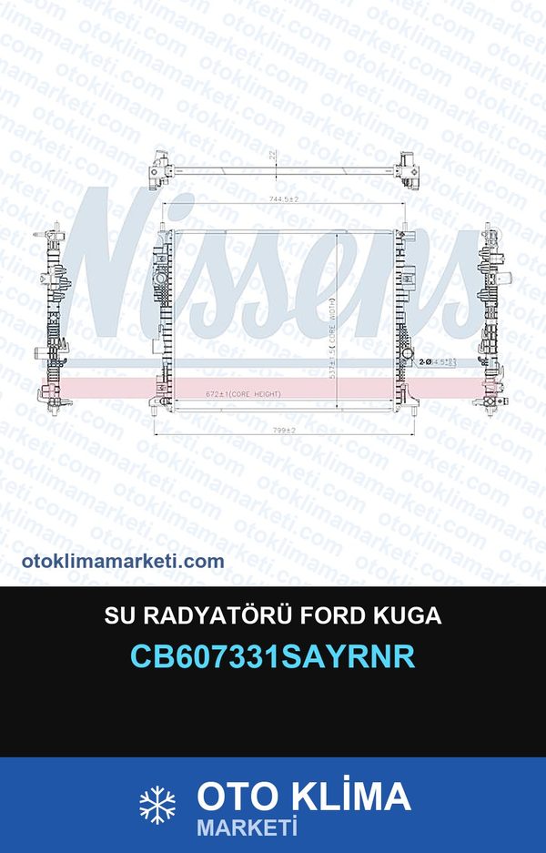 Su Radyatörü Ford Kuga — SU RADYATÖRÜ — UNICORE marka — Uyumlu: FORD