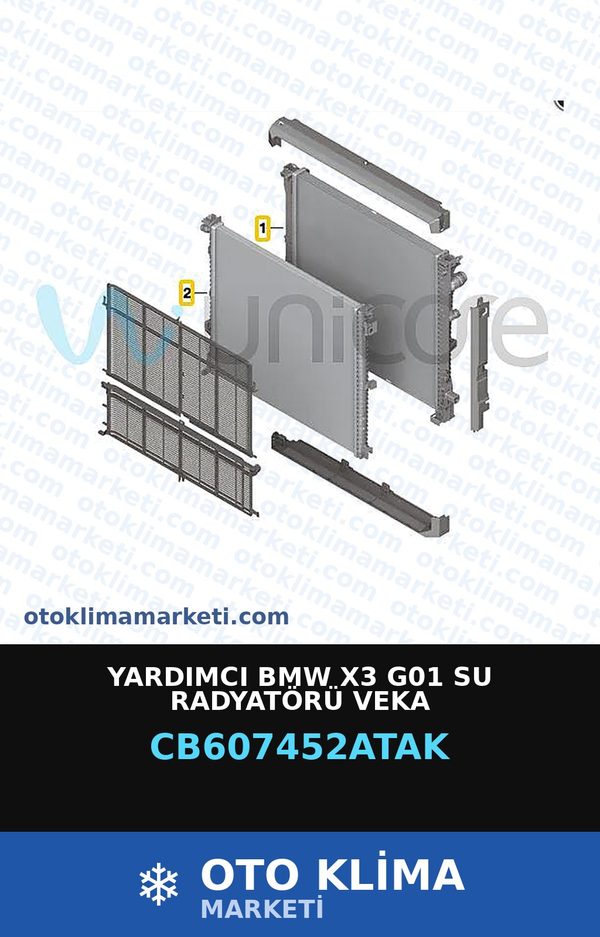 Yardımcı BMW X3 G01 Su Radyatörü Veka — SU RADYATÖRÜ — VEKA marka — Uyumlu: BMW