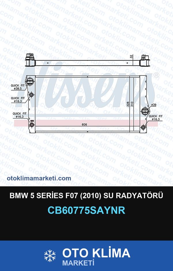 BMW 5 Series F07 (2010) Su Radyatörü — SU RADYATÖRÜ — UNICORE marka — Uyumlu: BMW