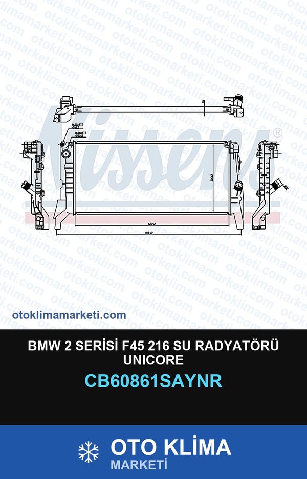 BMW 2 Serisi F45 216 Su Radyatörü Unicore — SU RADYATÖRÜ — UNICORE marka — Uyumlu: BMW