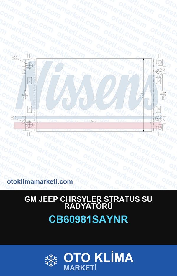 GM Jeep Chrsyler Stratus Su Radyatörü — SU RADYATÖRÜ — UNICORE marka — Uyumlu: JEEP