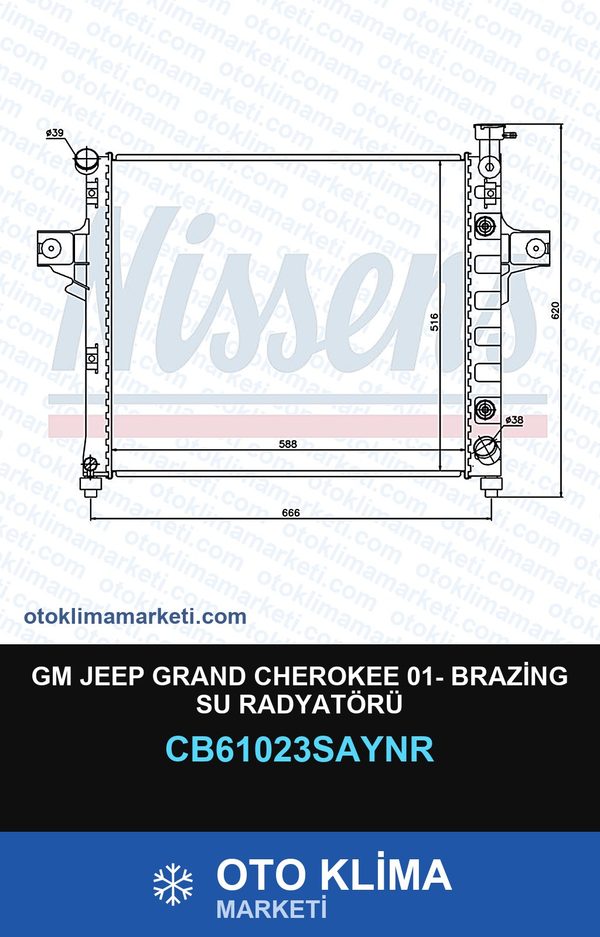 GM Jeep Grand Cherokee 01- Brazing Su Radyatörü — SU RADYATÖRÜ — UNICORE marka — Uyumlu: JEEP