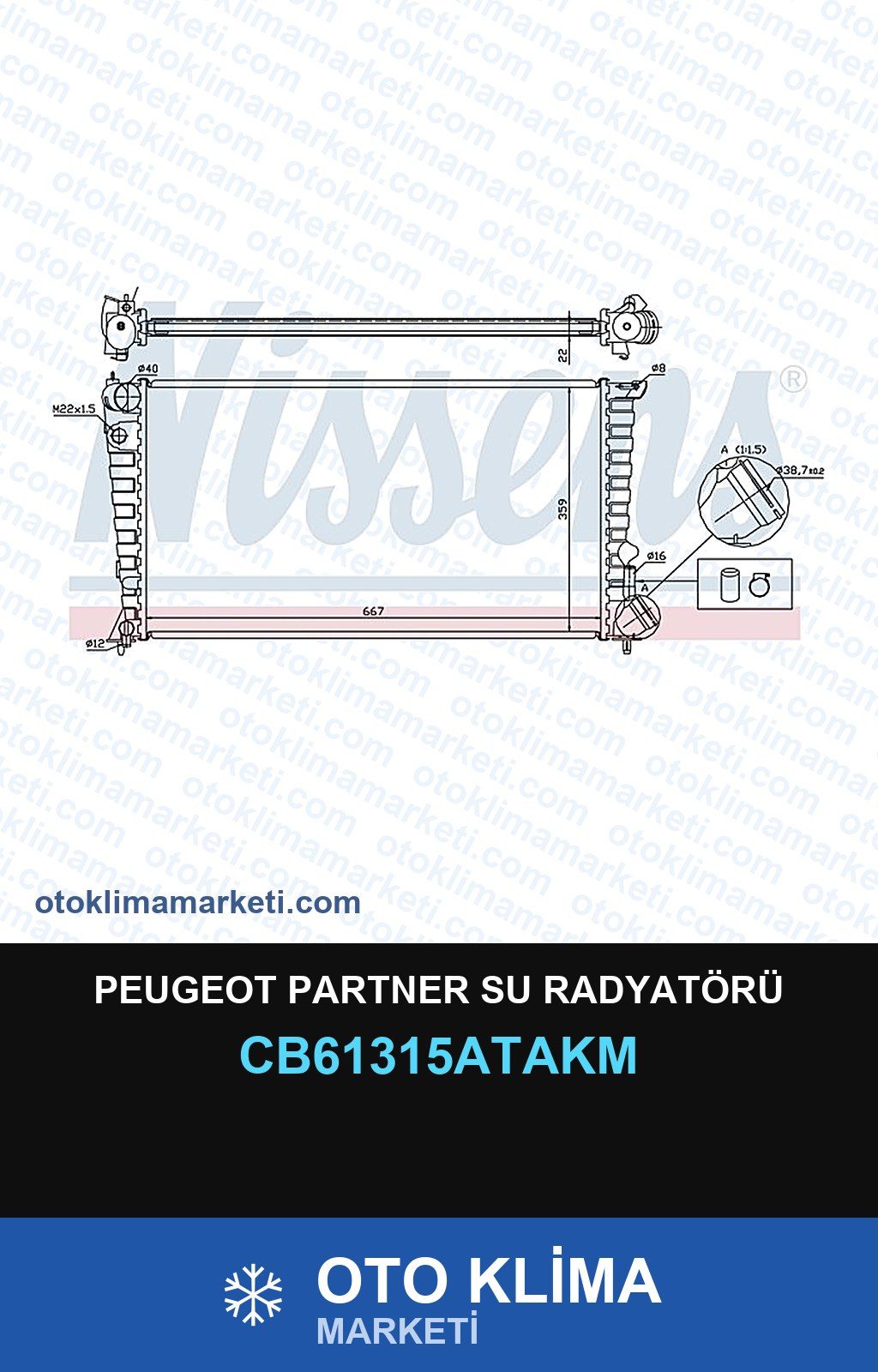 Peugeot Partner Su Radyatörü — SU RADYATÖRÜ — VEKA marka — Uyumlu: PEUGEOT
