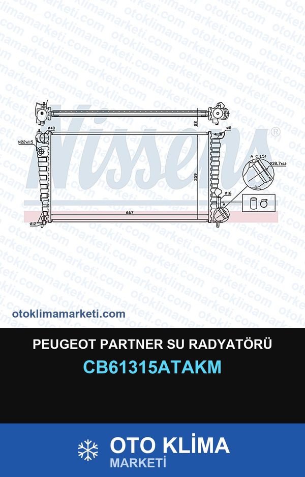 Peugeot Partner Su Radyatörü — SU RADYATÖRÜ — VEKA marka — Uyumlu: PEUGEOT