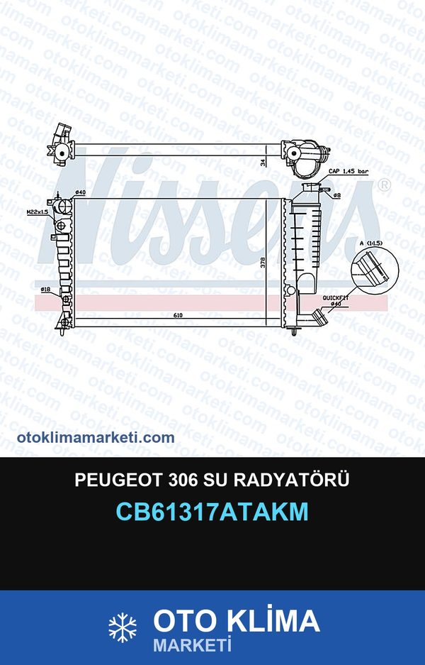 Peugeot 306 Su Radyatörü — SU RADYATÖRÜ — VEKA marka — Uyumlu: PEUGEOT