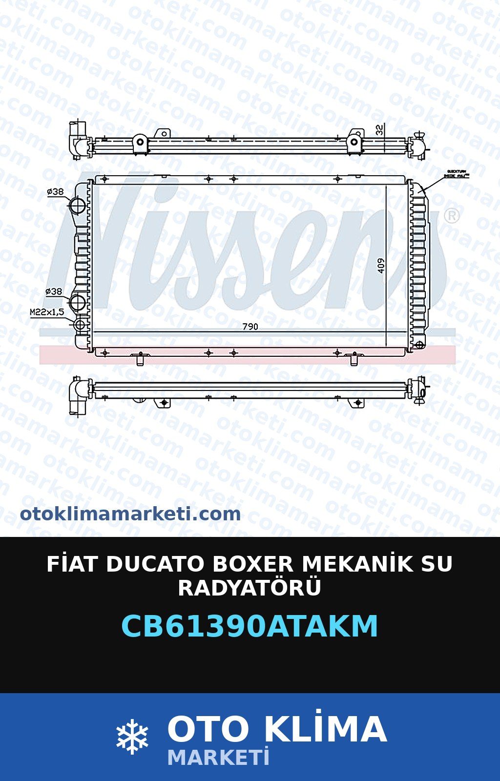 Fiat Ducato Boxer Mekanik Su Radyatörü — SU RADYATÖRÜ — VEKA marka — Uyumlu: FIAT