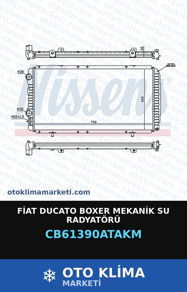 Fiat Ducato Boxer Mekanik Su Radyatörü — SU RADYATÖRÜ — VEKA marka — Uyumlu: FIAT