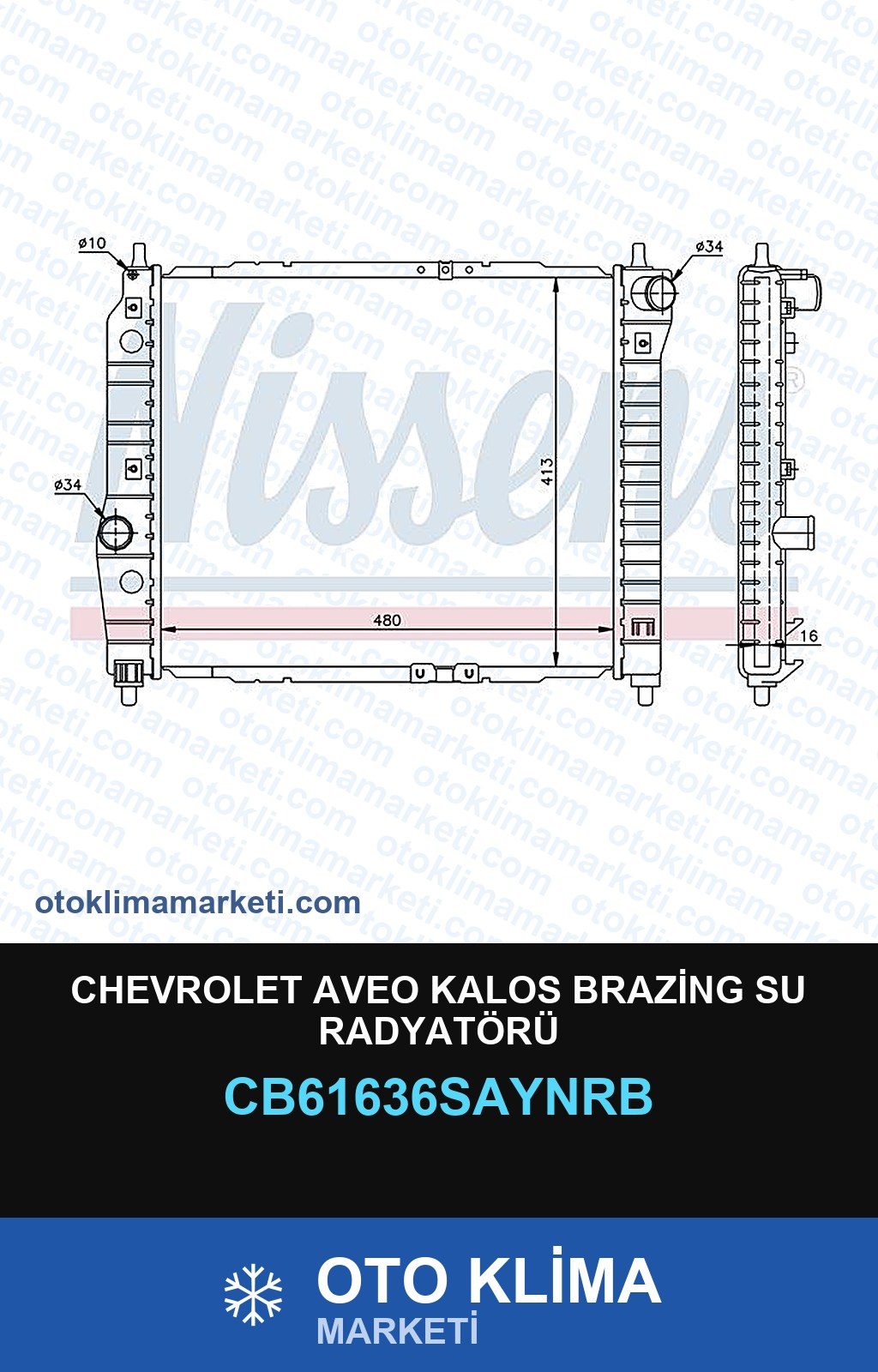 Chevrolet Aveo Kalos Brazing Su Radyatörü — SU RADYATÖRÜ — UNICORE marka — Uyumlu: CHEVROLET