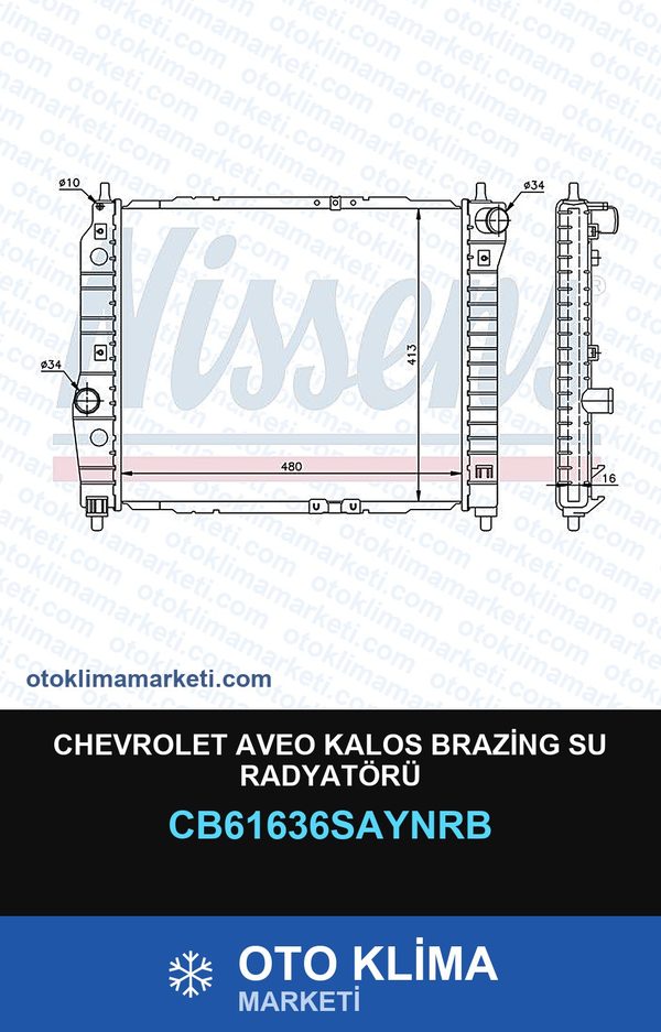 Chevrolet Aveo Kalos Brazing Su Radyatörü — SU RADYATÖRÜ — UNICORE marka — Uyumlu: CHEVROLET