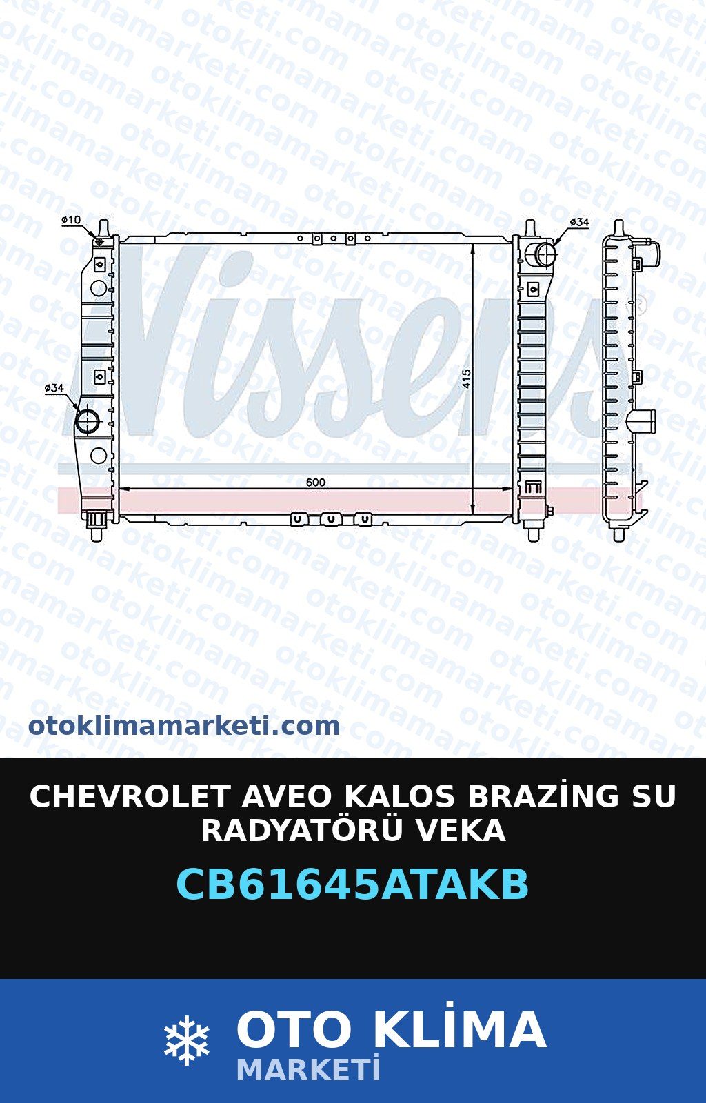 Chevrolet Aveo Kalos Brazing Su Radyatörü Veka — SU RADYATÖRÜ — VEKA marka — Uyumlu: CHEVROLET