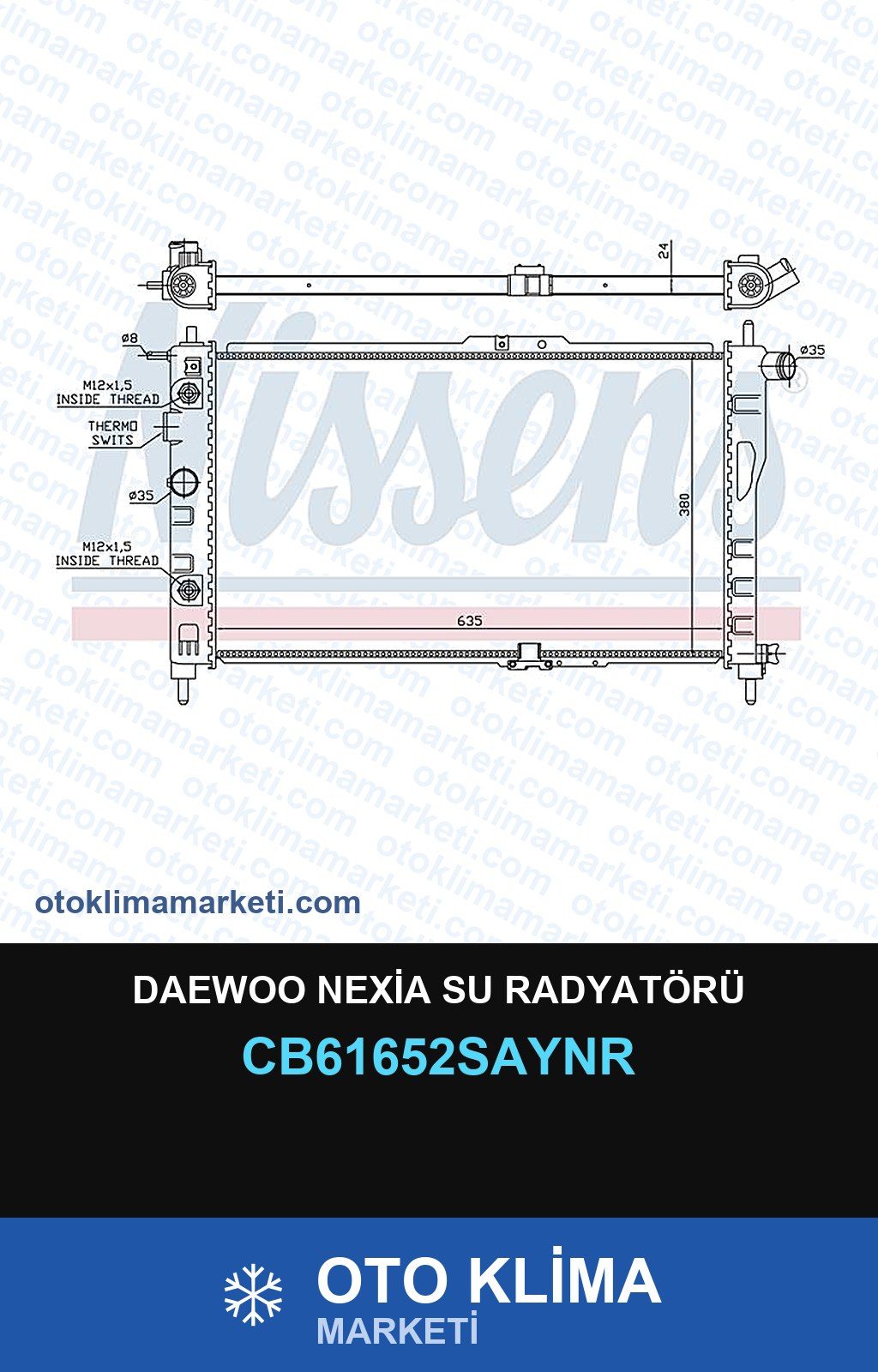Daewoo Nexia Su Radyatörü — SU RADYATÖRÜ — COOLTECH marka — Uyumlu: DAEWOO