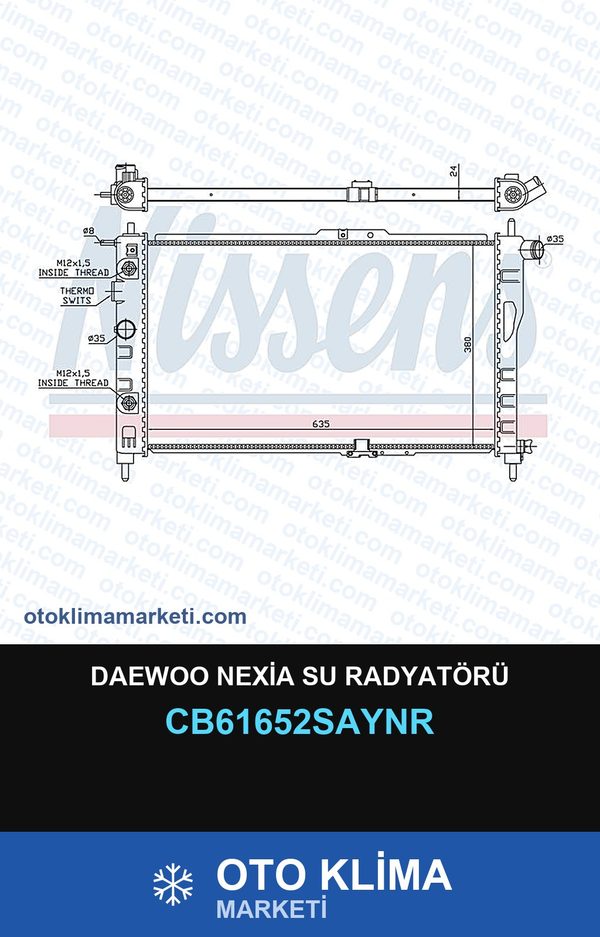 Daewoo Nexia Su Radyatörü — SU RADYATÖRÜ — COOLTECH marka — Uyumlu: DAEWOO