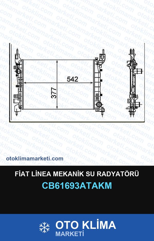 Fiat Linea Mekanik Su Radyatörü — SU RADYATÖRÜ — VEKA marka — Uyumlu: FIAT