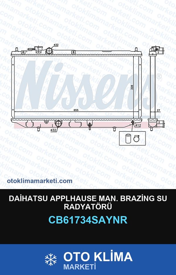 Daihatsu Applhause MAN. Brazing Su Radyatörü — SU RADYATÖRÜ — UNICORE marka — Uyumlu: MAN