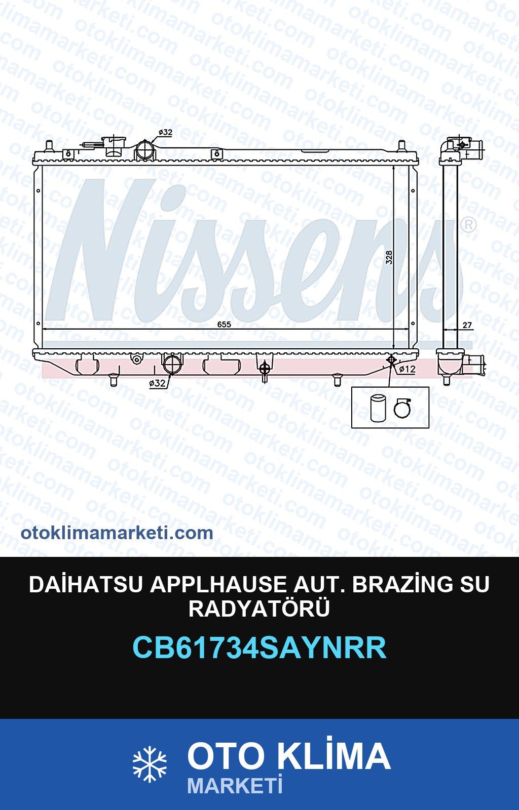 Daihatsu Applhause Aut. Brazing Su Radyatörü — SU RADYATÖRÜ — UNICORE marka