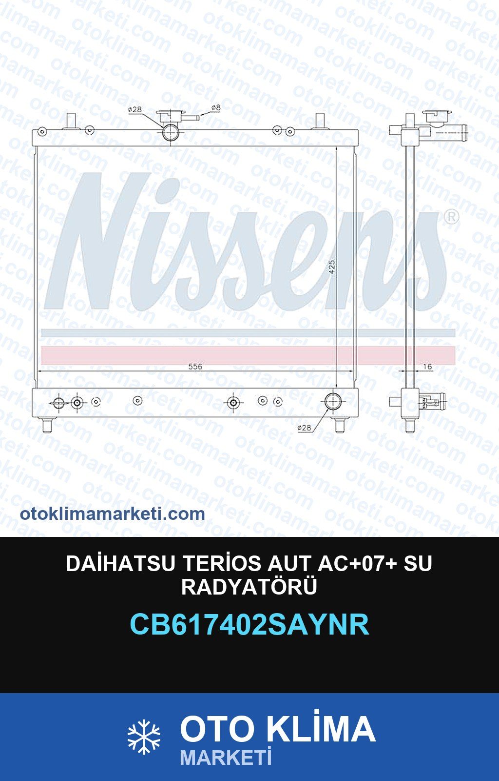 Daihatsu Terios Aut AC+07+ Su Radyatörü — SU RADYATÖRÜ — UNICORE marka