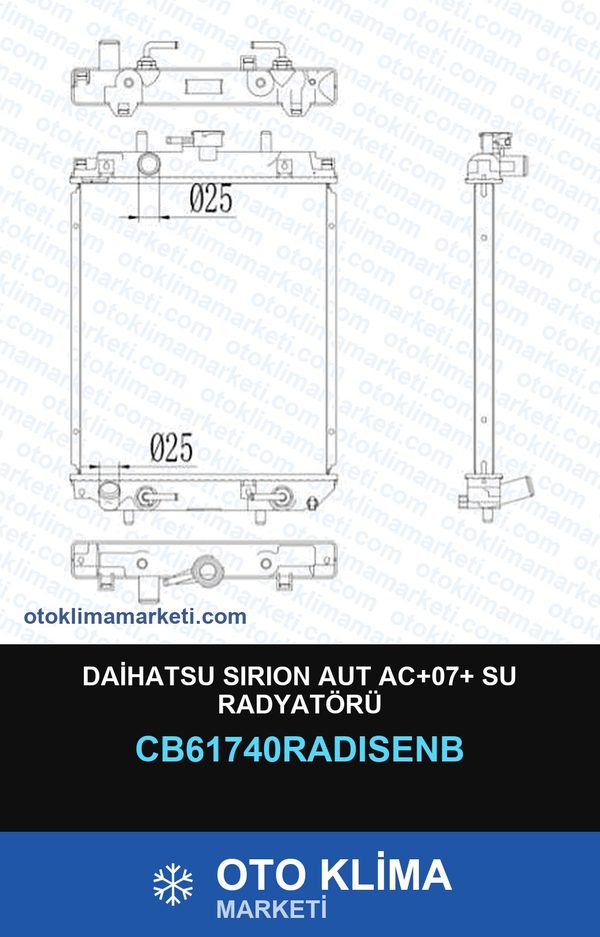 Daihatsu Sırıon Aut AC+07+ Su Radyatörü — SU RADYATÖRÜ — RADİSEN marka