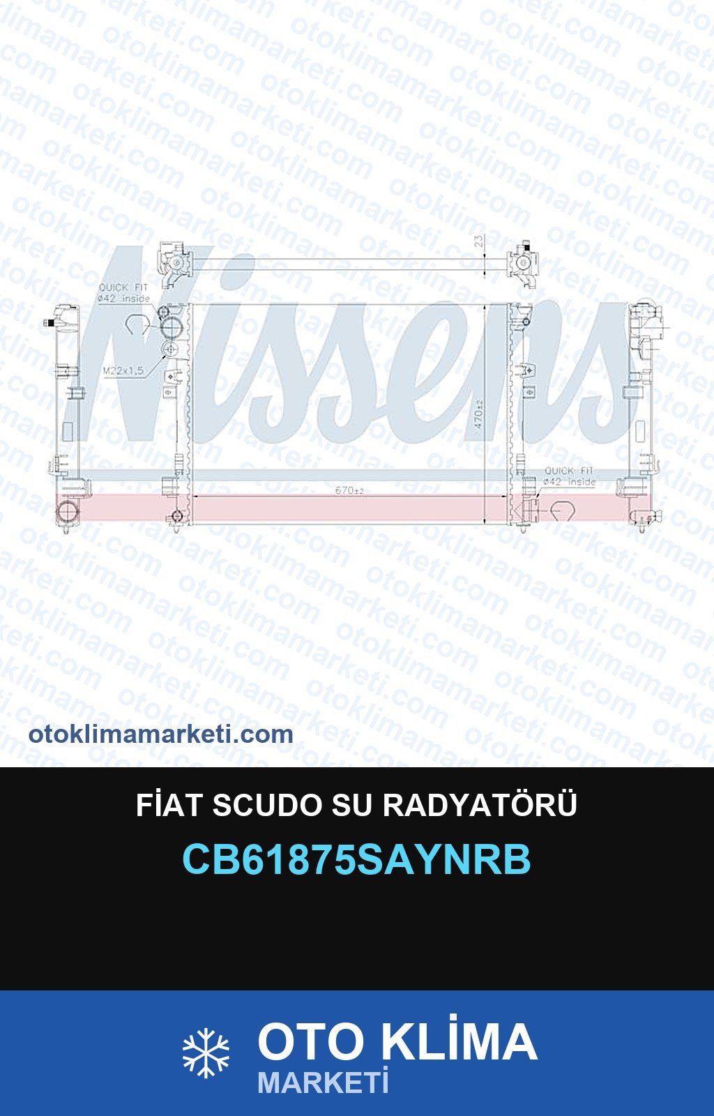 Fiat Scudo Su Radyatörü — SU RADYATÖRÜ — UNICORE marka — Uyumlu: FIAT