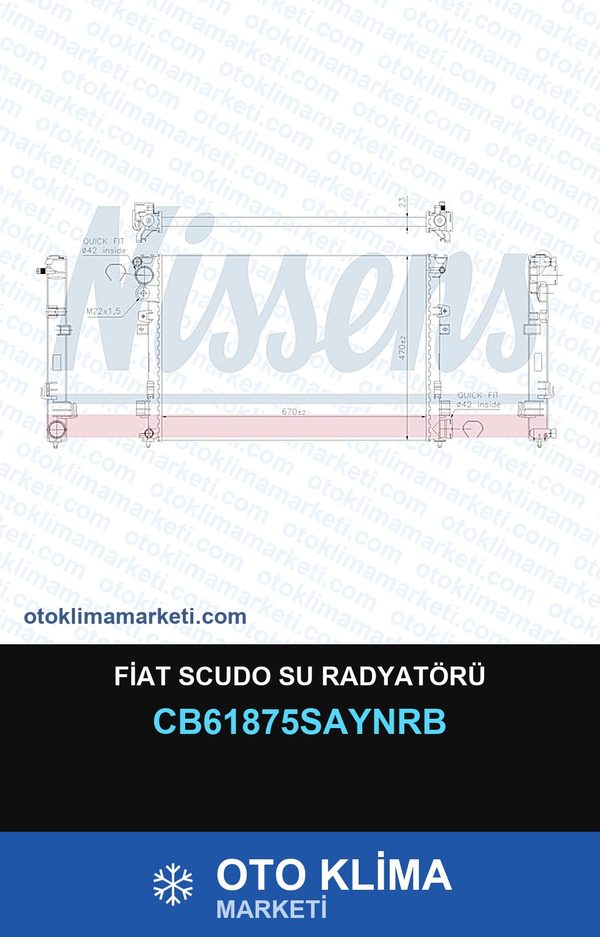 Fiat Scudo Su Radyatörü — SU RADYATÖRÜ — UNICORE marka — Uyumlu: FIAT