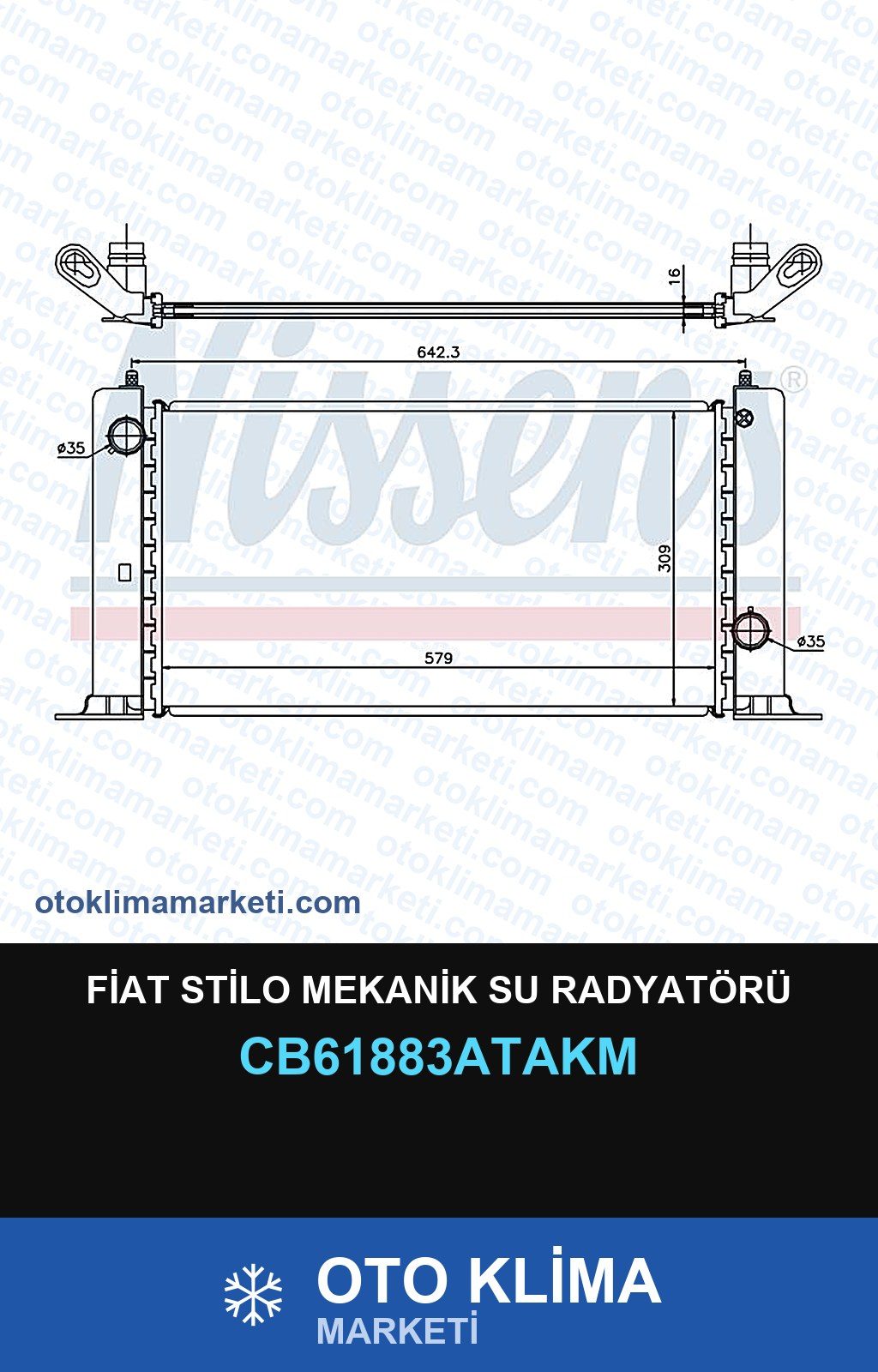 Fiat Stilo Mekanik Su Radyatörü — SU RADYATÖRÜ — VEKA marka — Uyumlu: FIAT