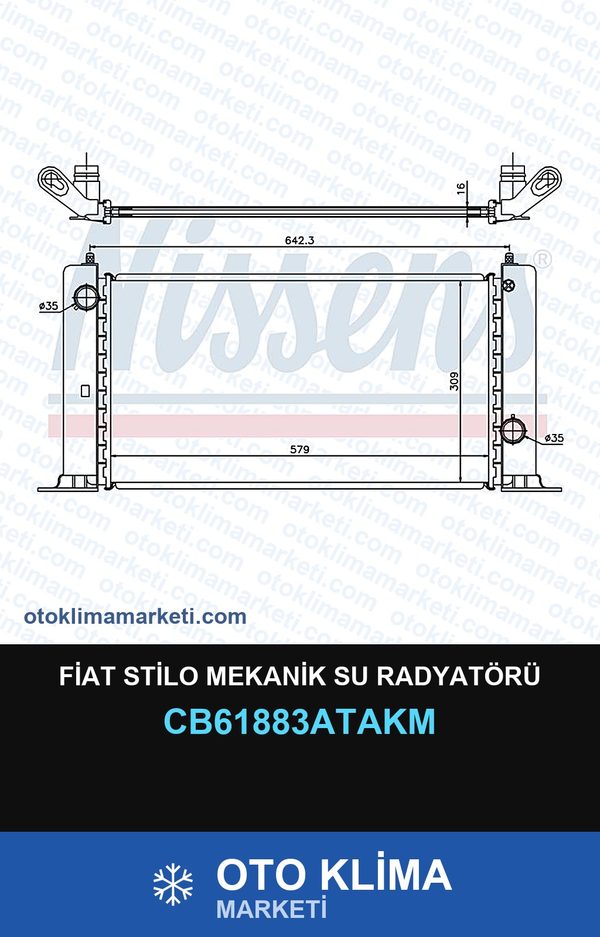 Fiat Stilo Mekanik Su Radyatörü — SU RADYATÖRÜ — VEKA marka — Uyumlu: FIAT