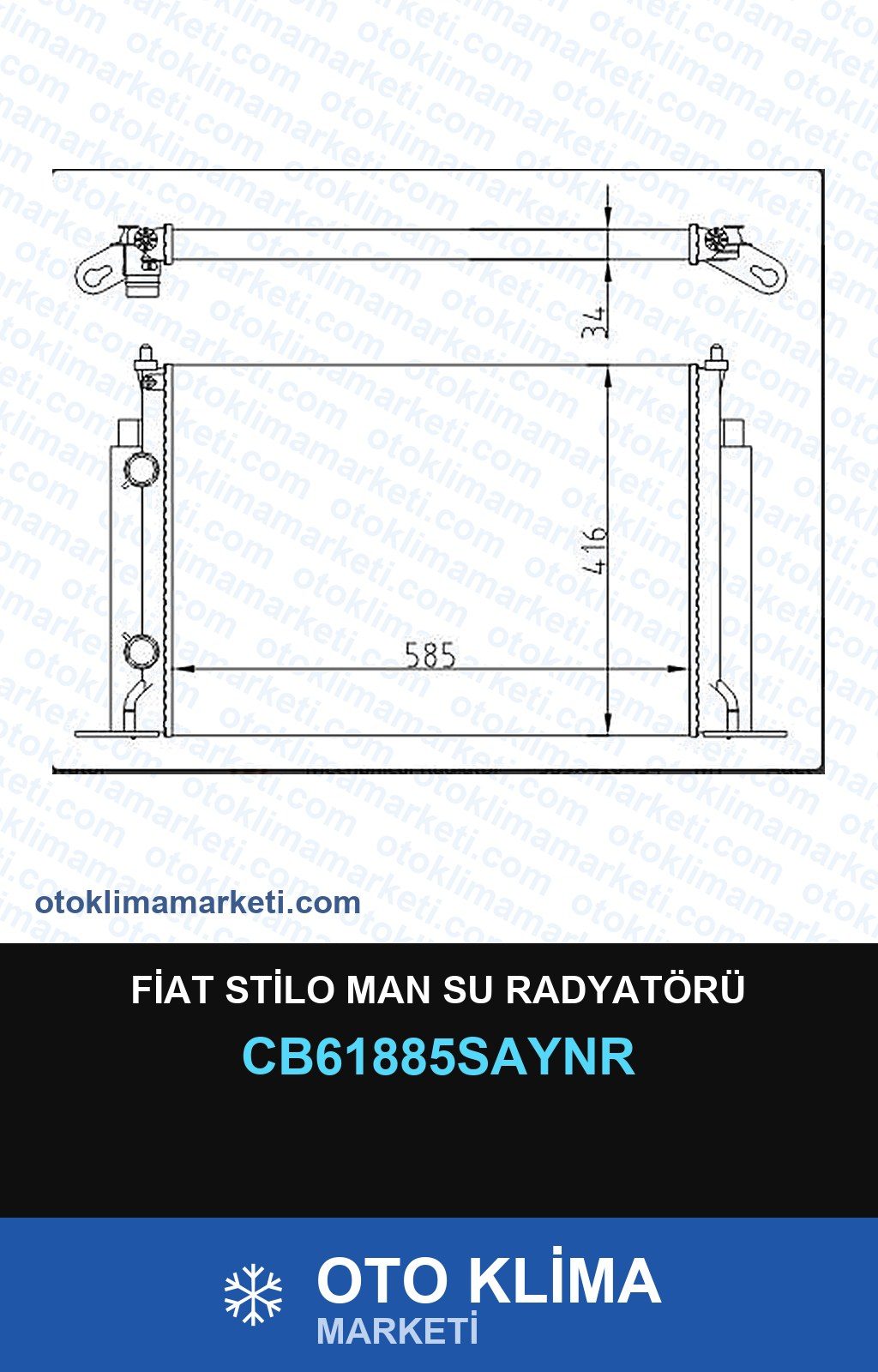 Fiat Stilo MAN Su Radyatörü — SU RADYATÖRÜ — UNICORE marka — Uyumlu: FIAT, MAN