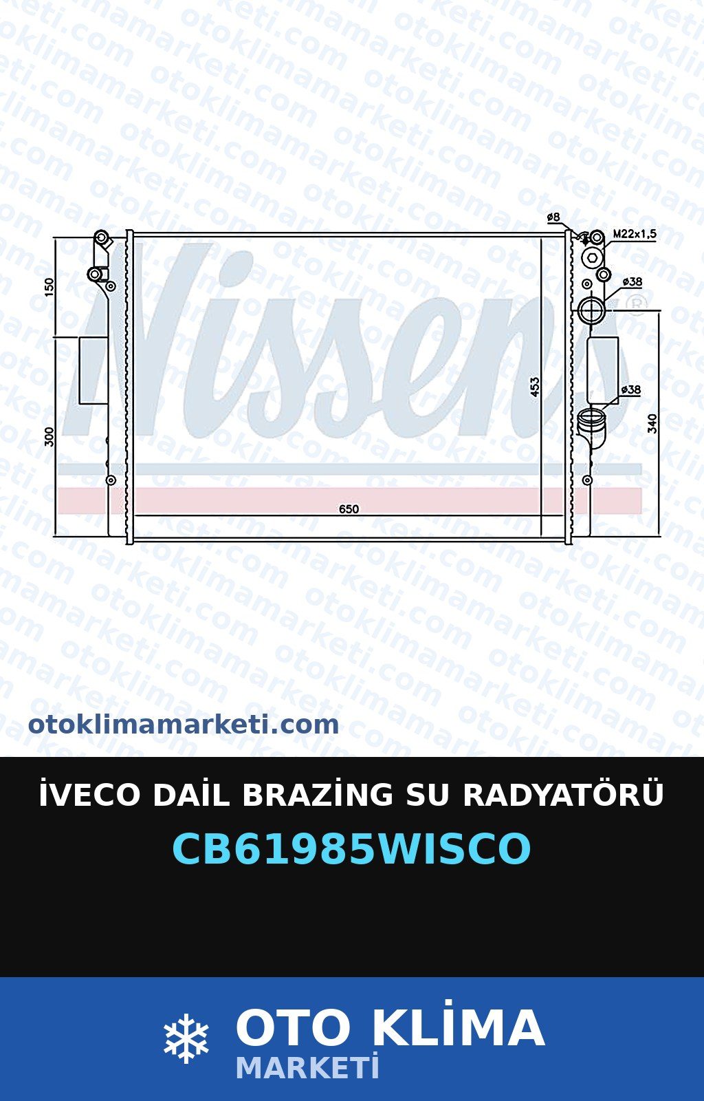 İveco Dail Brazing Su Radyatörü — SU RADYATÖRÜ — WISCO marka — Uyumlu: IVECO