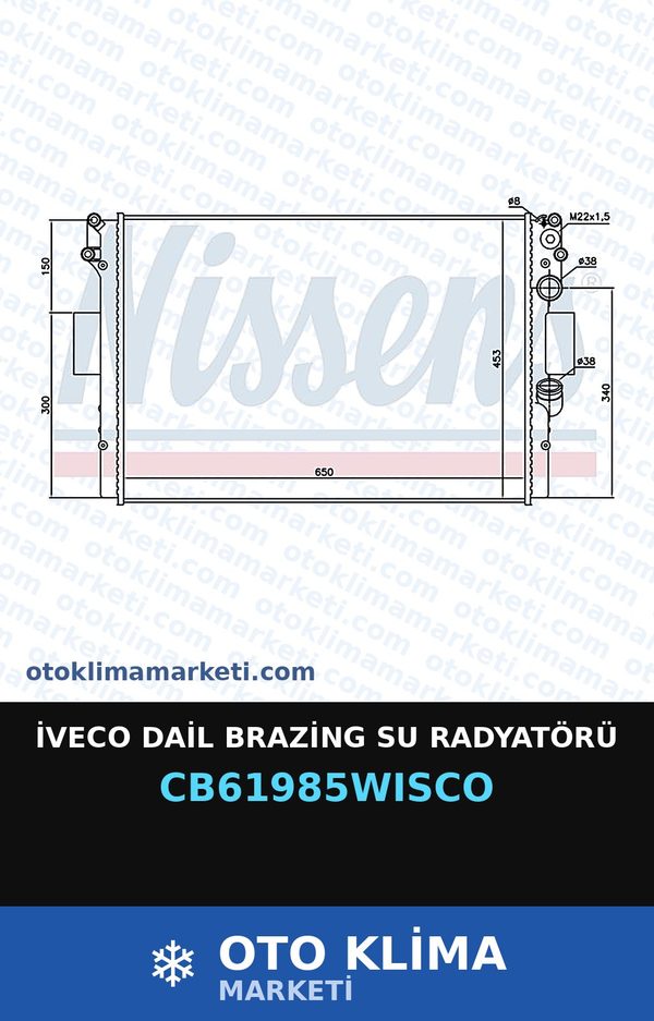 İveco Dail Brazing Su Radyatörü — SU RADYATÖRÜ — WISCO marka — Uyumlu: IVECO
