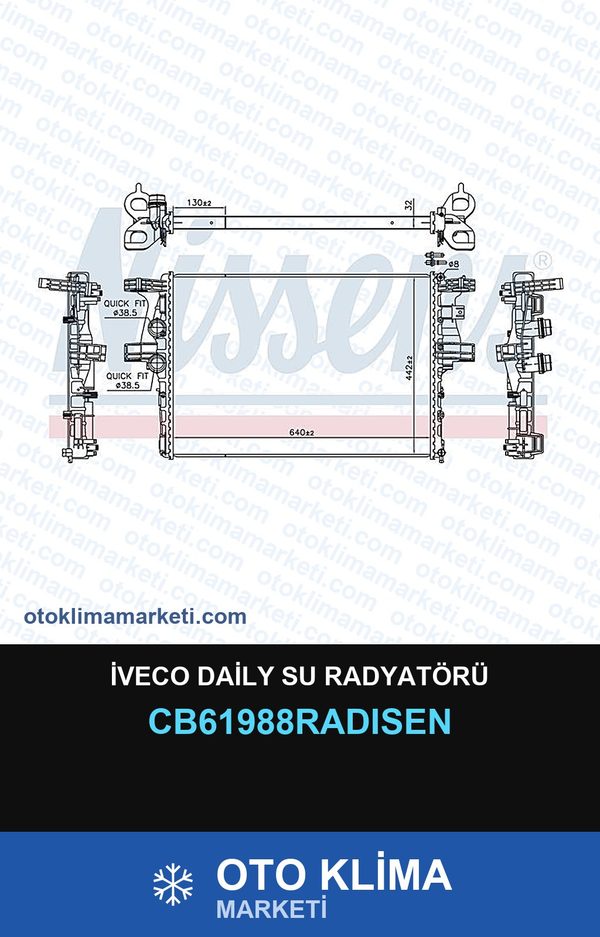 İveco Daily Su Radyatörü — SU RADYATÖRÜ — RADİSEN marka — Uyumlu: IVECO