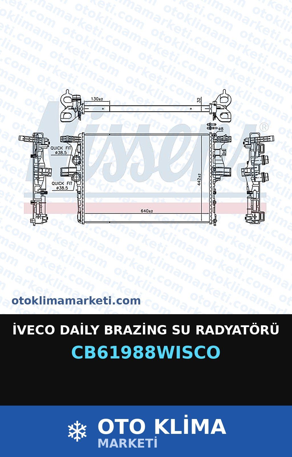 İveco Daily Brazing Su Radyatörü — SU RADYATÖRÜ — WISCO marka — Uyumlu: IVECO