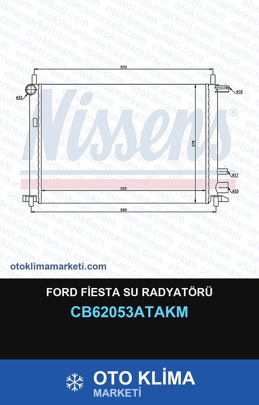 Ford Fiesta Su Radyatörü — SU RADYATÖRÜ — VEKA marka — Uyumlu: FORD