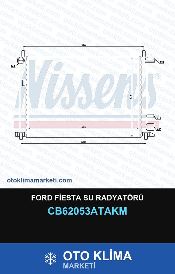 Ford Fiesta Su Radyatörü — SU RADYATÖRÜ — VEKA marka — Uyumlu: FORD