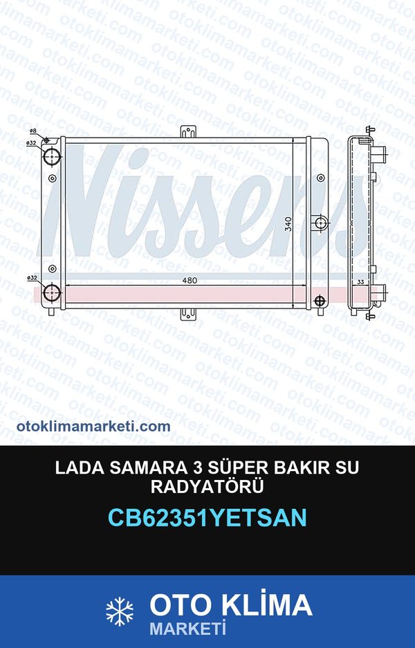 Lada Samara 3 Süper Bakır Su Radyatörü — SU RADYATÖRÜ — YETSAN marka