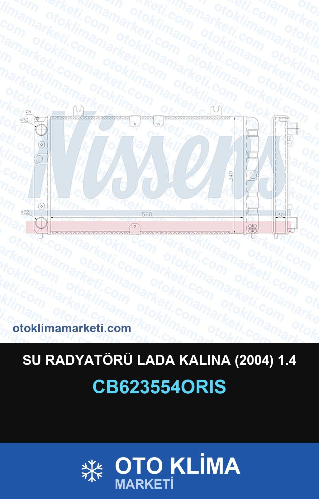 Su Radyatörü Lada Kalına (2004) 1.4 — SU RADYATÖRÜ — ORİS marka